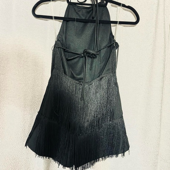 Black Fringe Romper - Picture 3 of 7